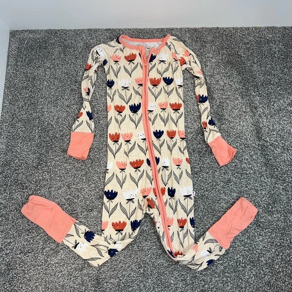 Little sleepies Floral Print Kids Onesie